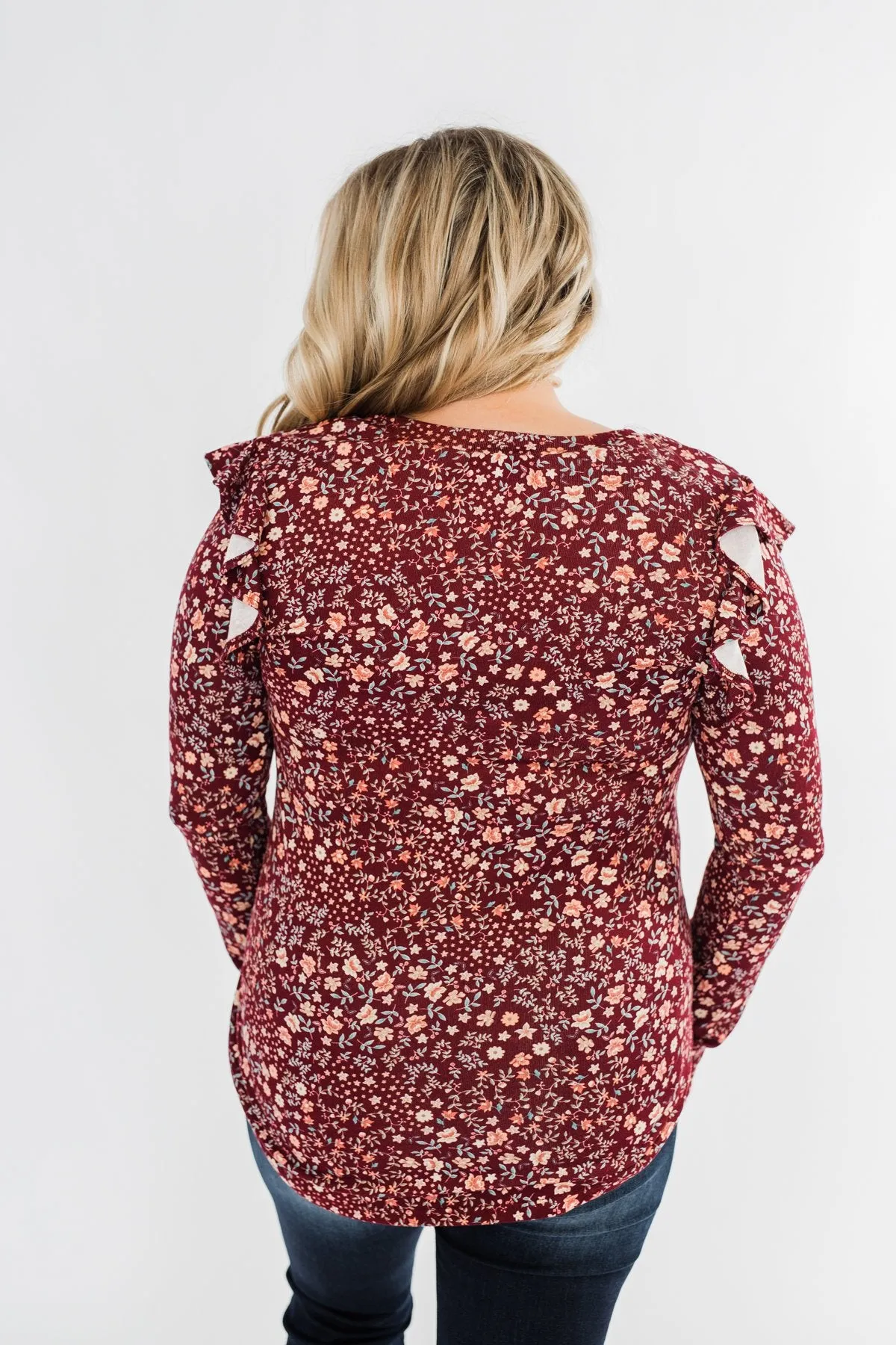 Forever And Ever Floral Top- Burgundy