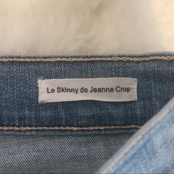 FRAME Denim Le Skinny de Jeanne Crop Raw Tulip Hem Jeans in Easton Size 24