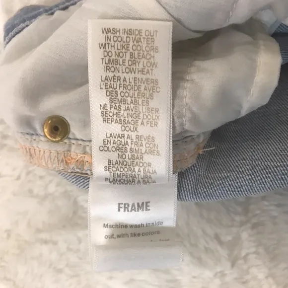 FRAME Denim Le Skinny de Jeanne Crop Raw Tulip Hem Jeans in Easton Size 24