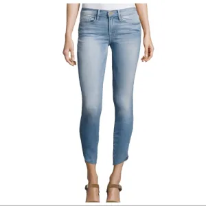 FRAME Denim Le Skinny de Jeanne Crop Raw Tulip Hem Jeans in Easton Size 24