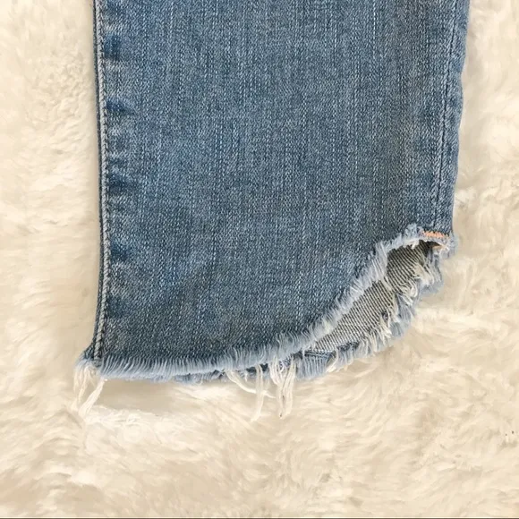 FRAME Denim Le Skinny de Jeanne Crop Raw Tulip Hem Jeans in Easton Size 24