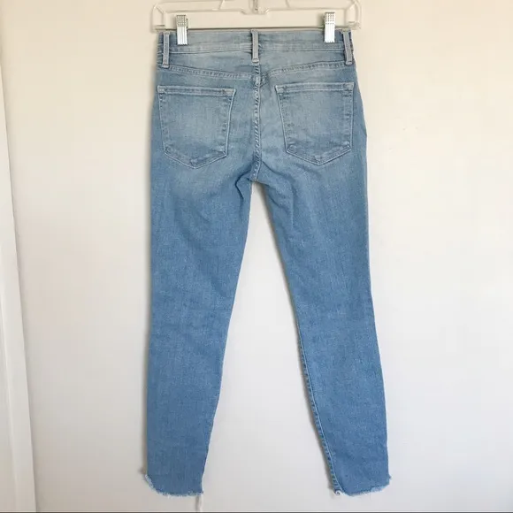 FRAME Denim Le Skinny de Jeanne Crop Raw Tulip Hem Jeans in Easton Size 24