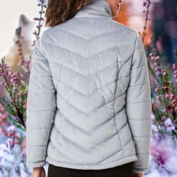 Free Country Reversible Quilt Buter Smooth Puffer Jacket Gray Black Sz XXL BNWT