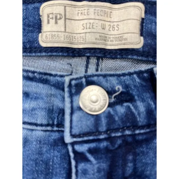 Free People Busted Knee 26S 26 Short Jeans Skinny NWT Petite 61855 16515125 Boho