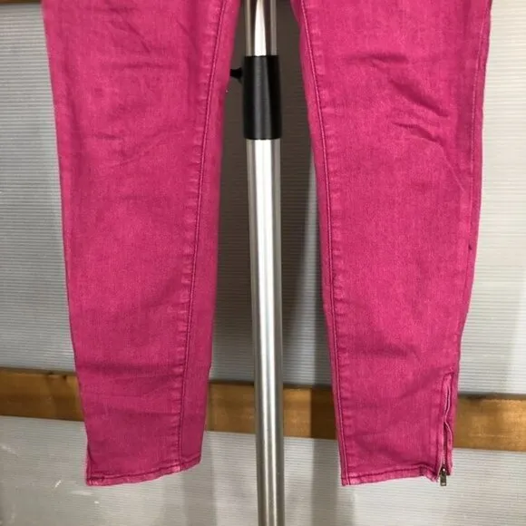Free PEOPLE Raspberry (Pink / Purple) Ankle Zip Skinny Jeans Sz 26