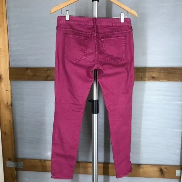 Free PEOPLE Raspberry (Pink / Purple) Ankle Zip Skinny Jeans Sz 26