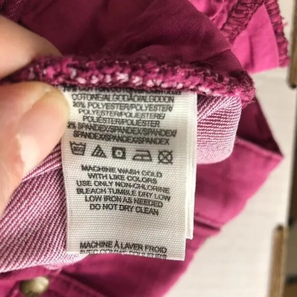 Free PEOPLE Raspberry (Pink / Purple) Ankle Zip Skinny Jeans Sz 26
