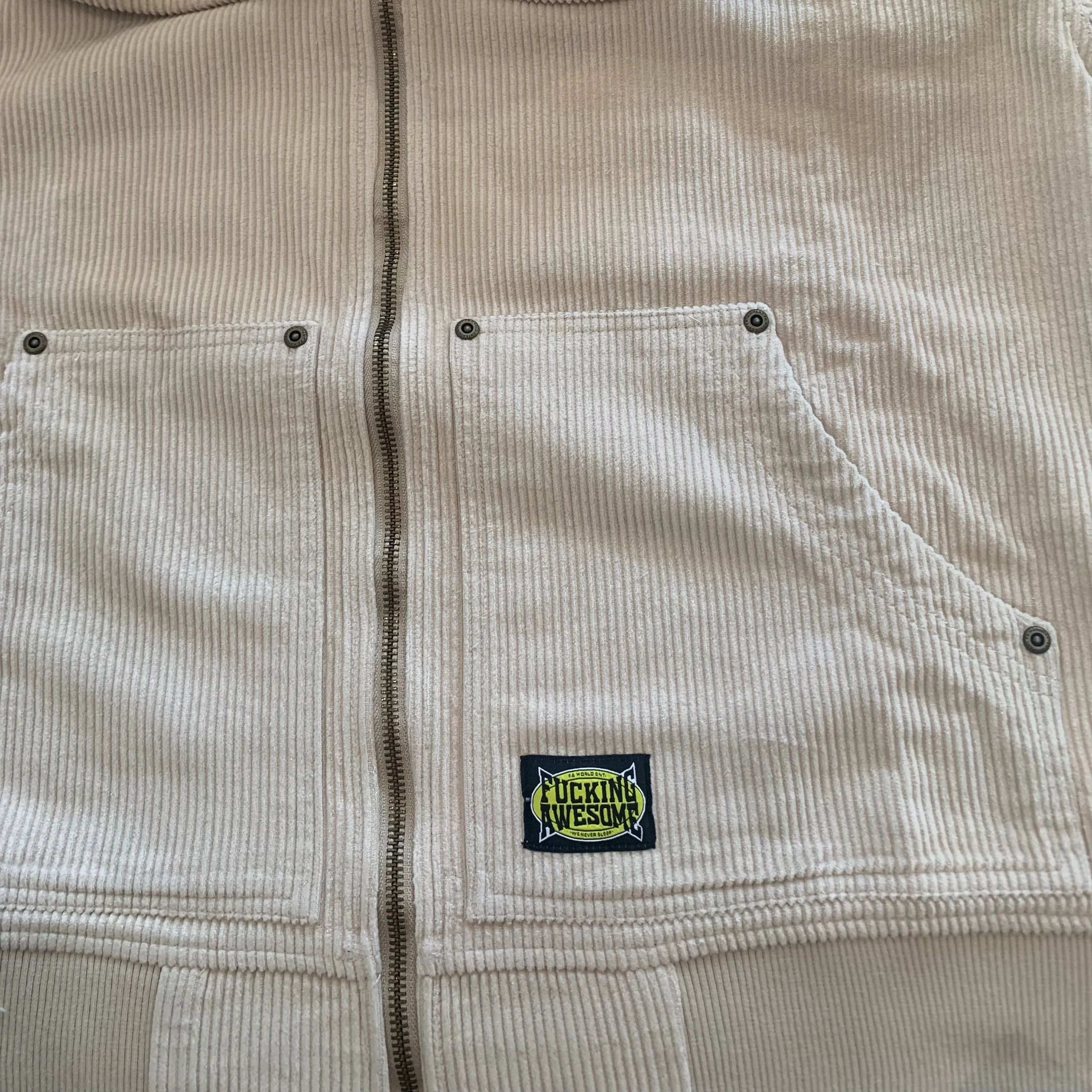 Fucking Awesome KO Corduroy Zipped Hoodie Cream