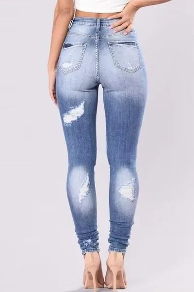 Full Size Distressed Skinny Jeans