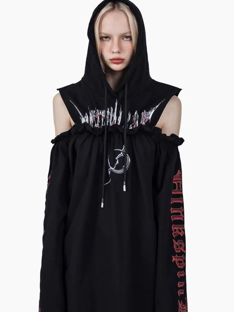 genderless printed sweatshirt dress