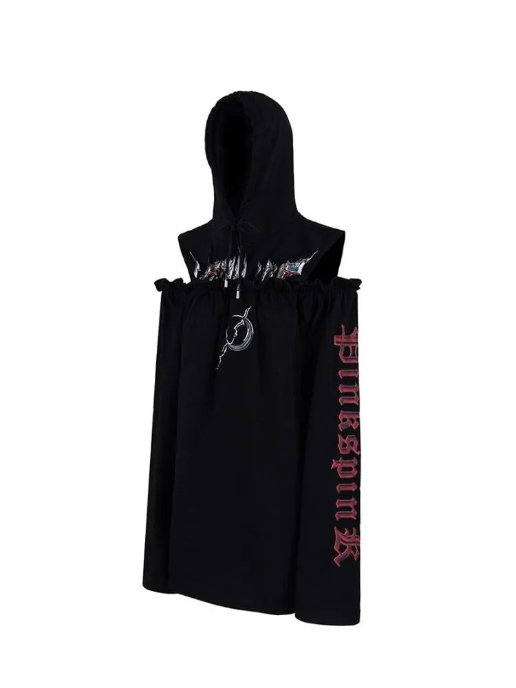 genderless printed sweatshirt dress