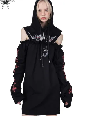 genderless printed sweatshirt dress