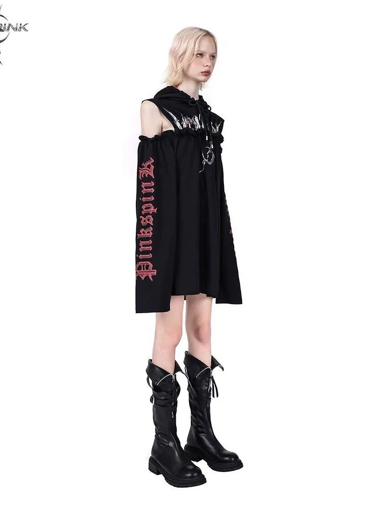 genderless printed sweatshirt dress