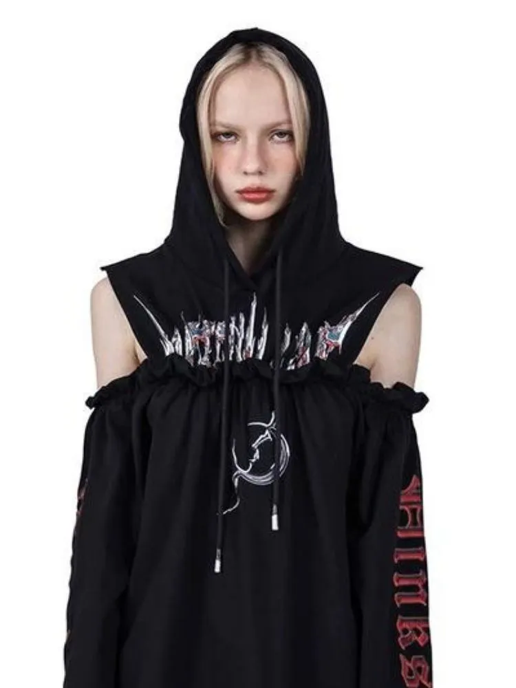 genderless printed sweatshirt dress