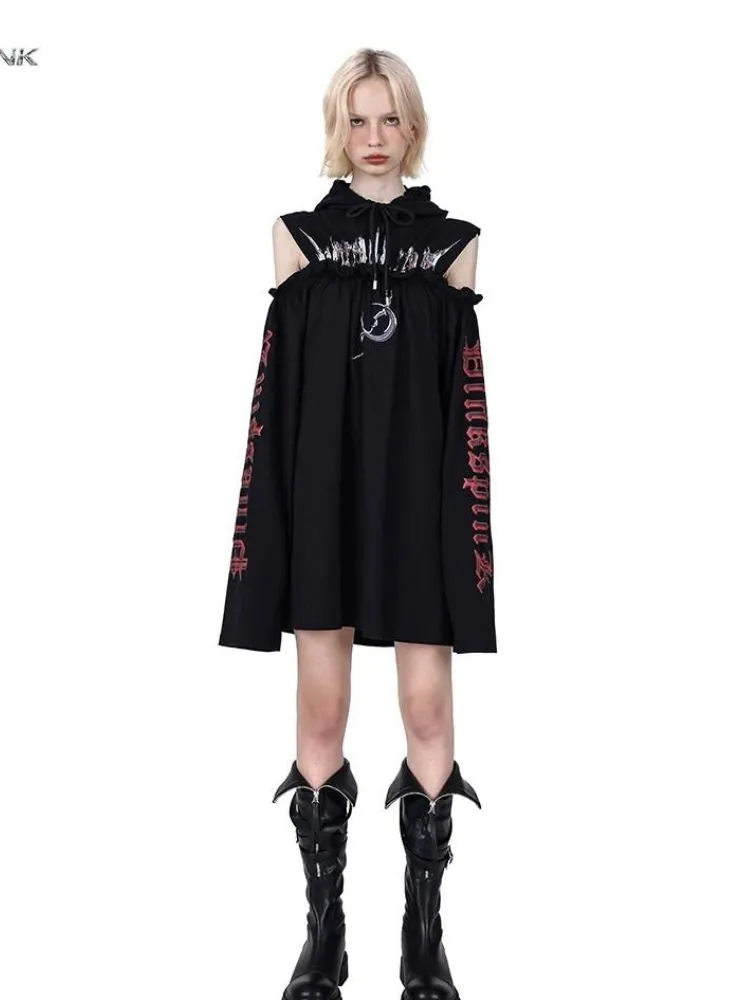 genderless printed sweatshirt dress
