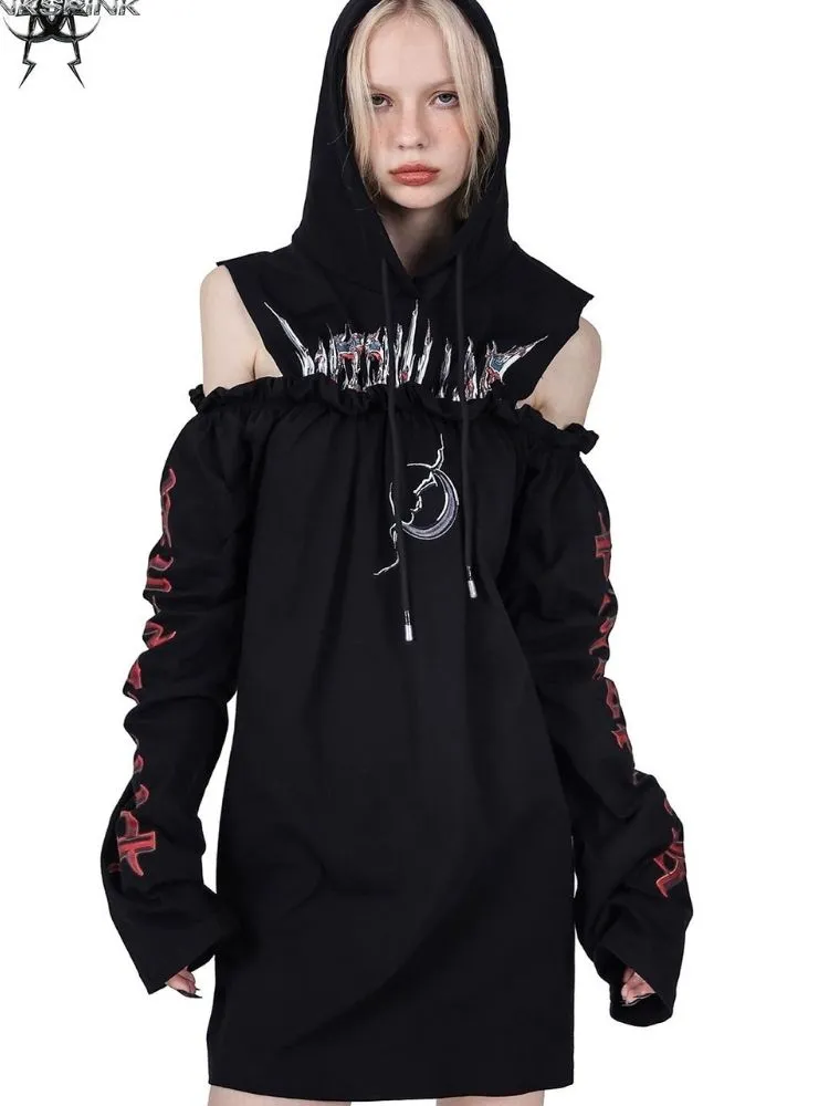 genderless printed sweatshirt dress