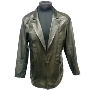 Genuine Military Green Lamb Leather Coat.