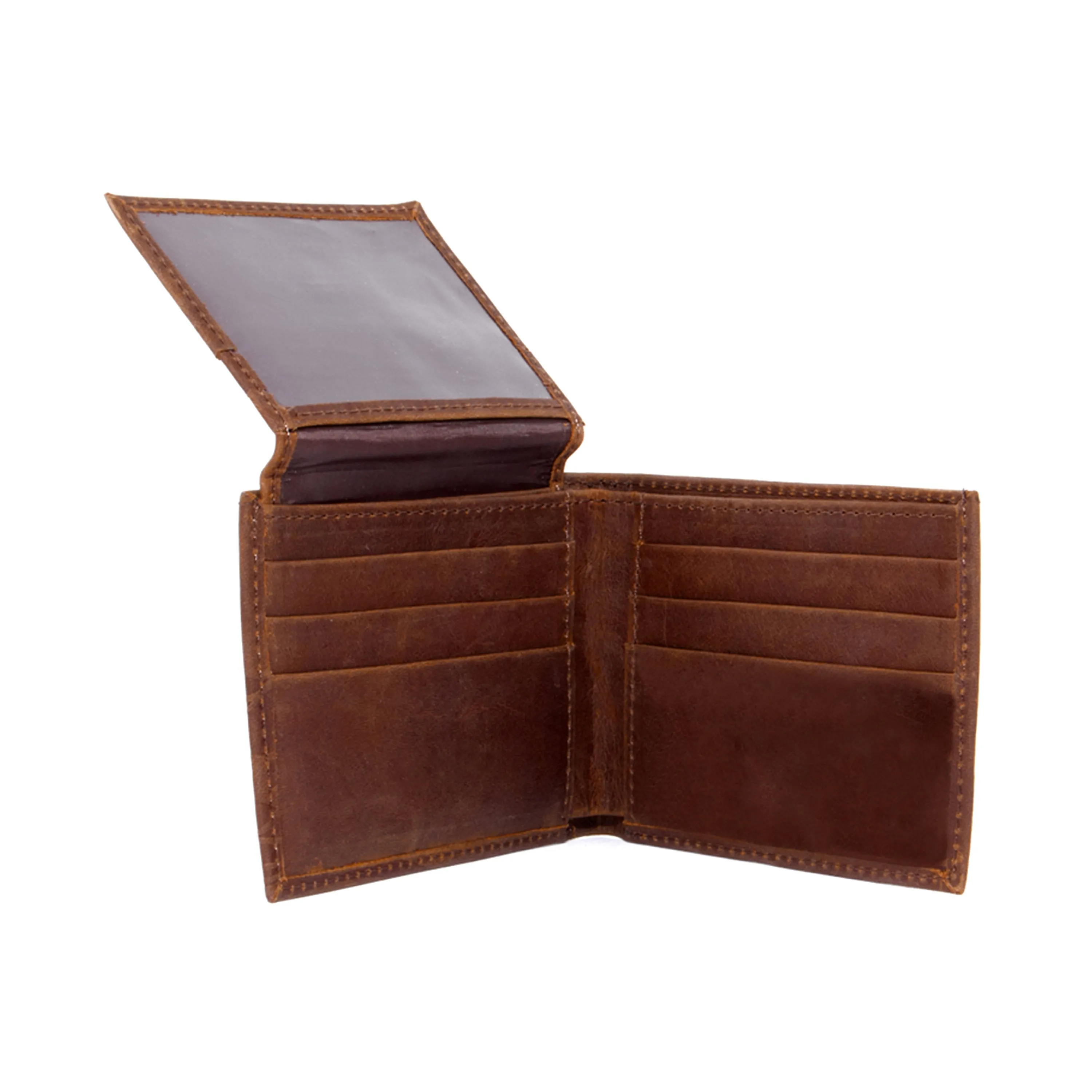 Georgia Tech Yellow Jackets Brown Bi Fold Leather Wallet