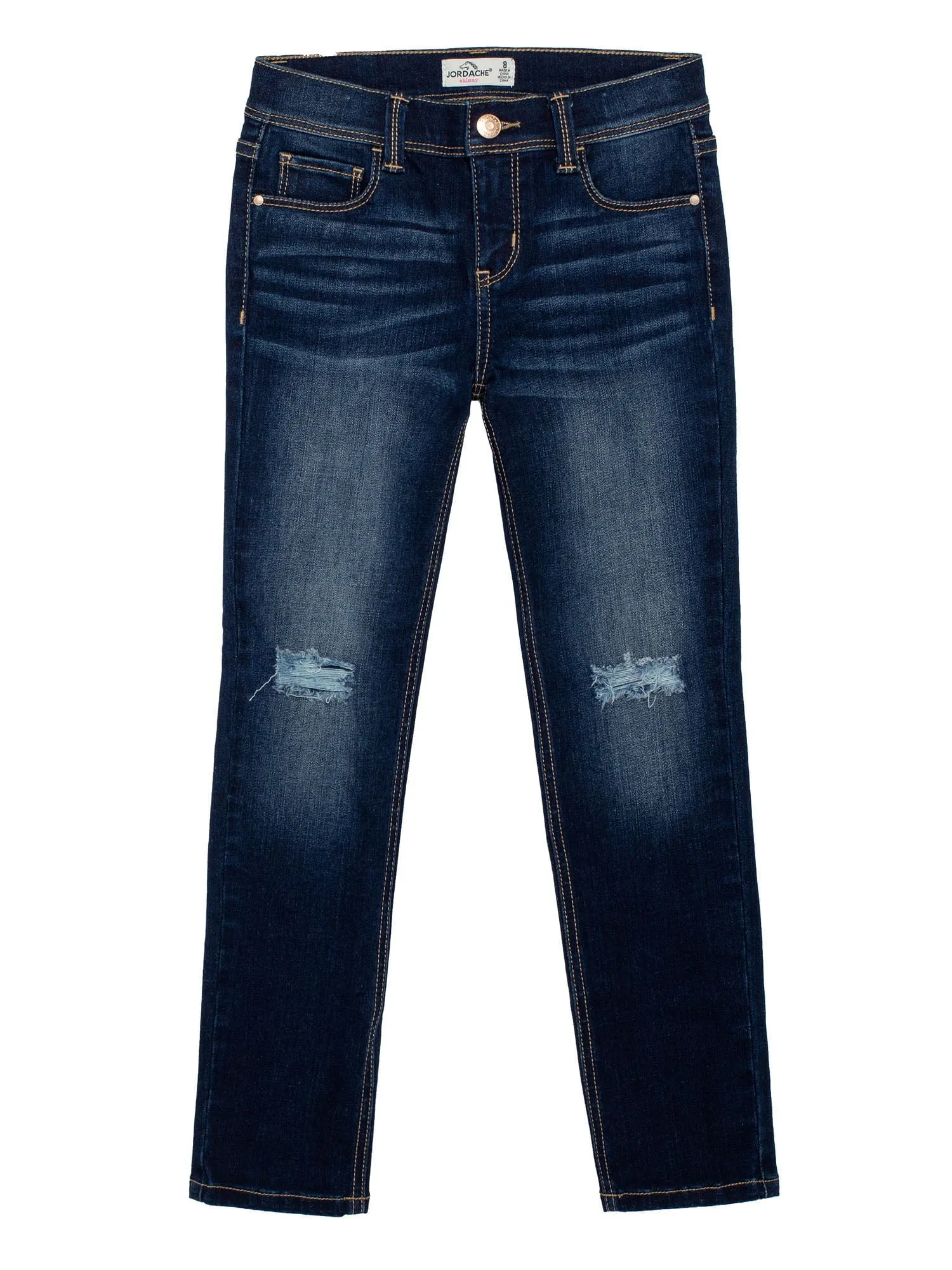 Girls Mid Rise Destructed Skinny Jean