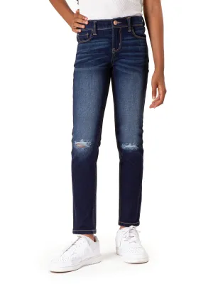 Girls Mid Rise Destructed Skinny Jean