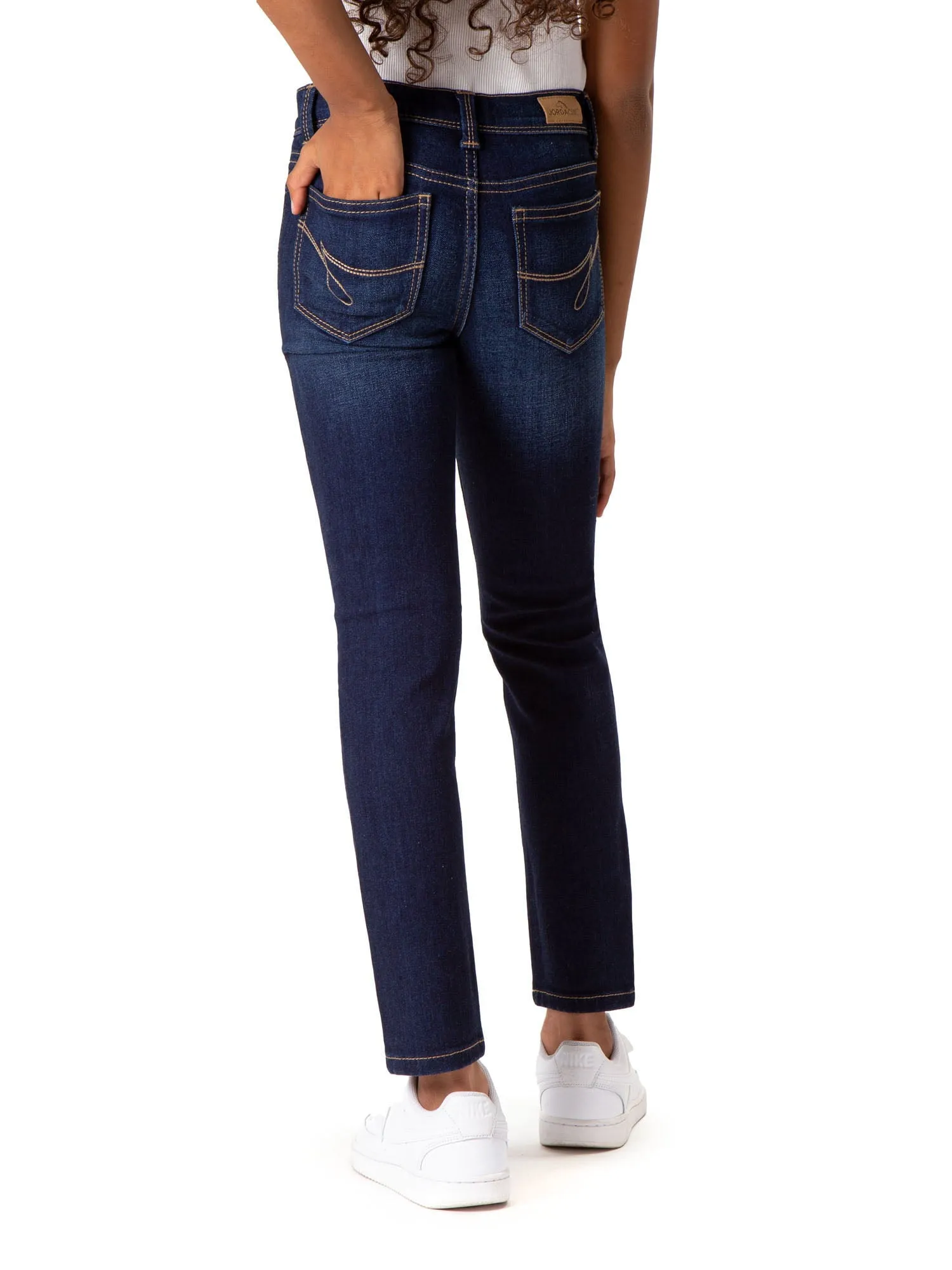 Girls Mid Rise Destructed Skinny Jean