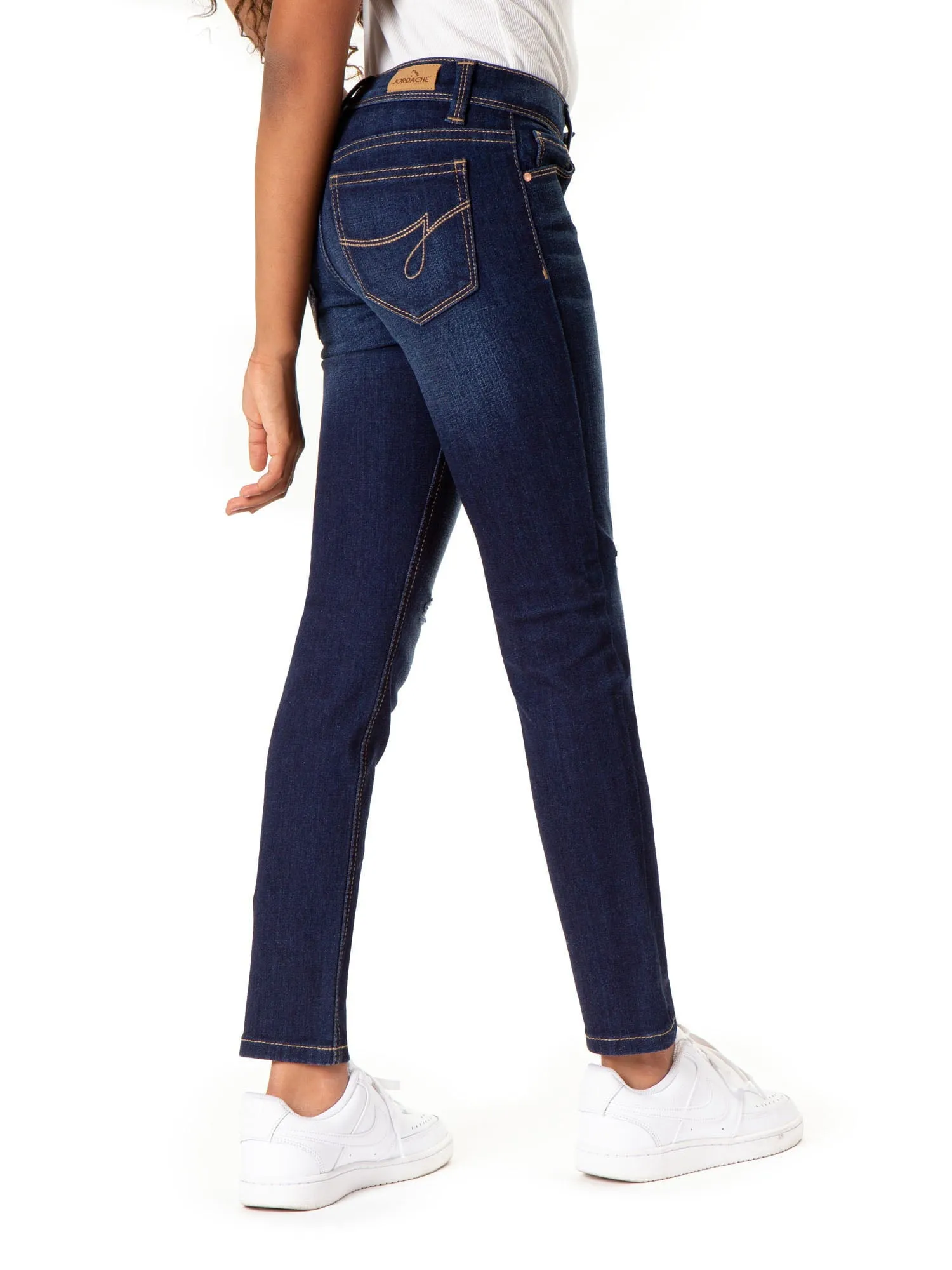 Girls Mid Rise Destructed Skinny Jean