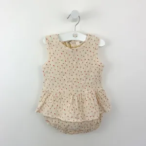 Girls Peplum Top and Bloomer Set- Rose Print