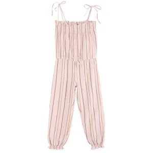 Girls Stripy Lurex & Crepe Overalls