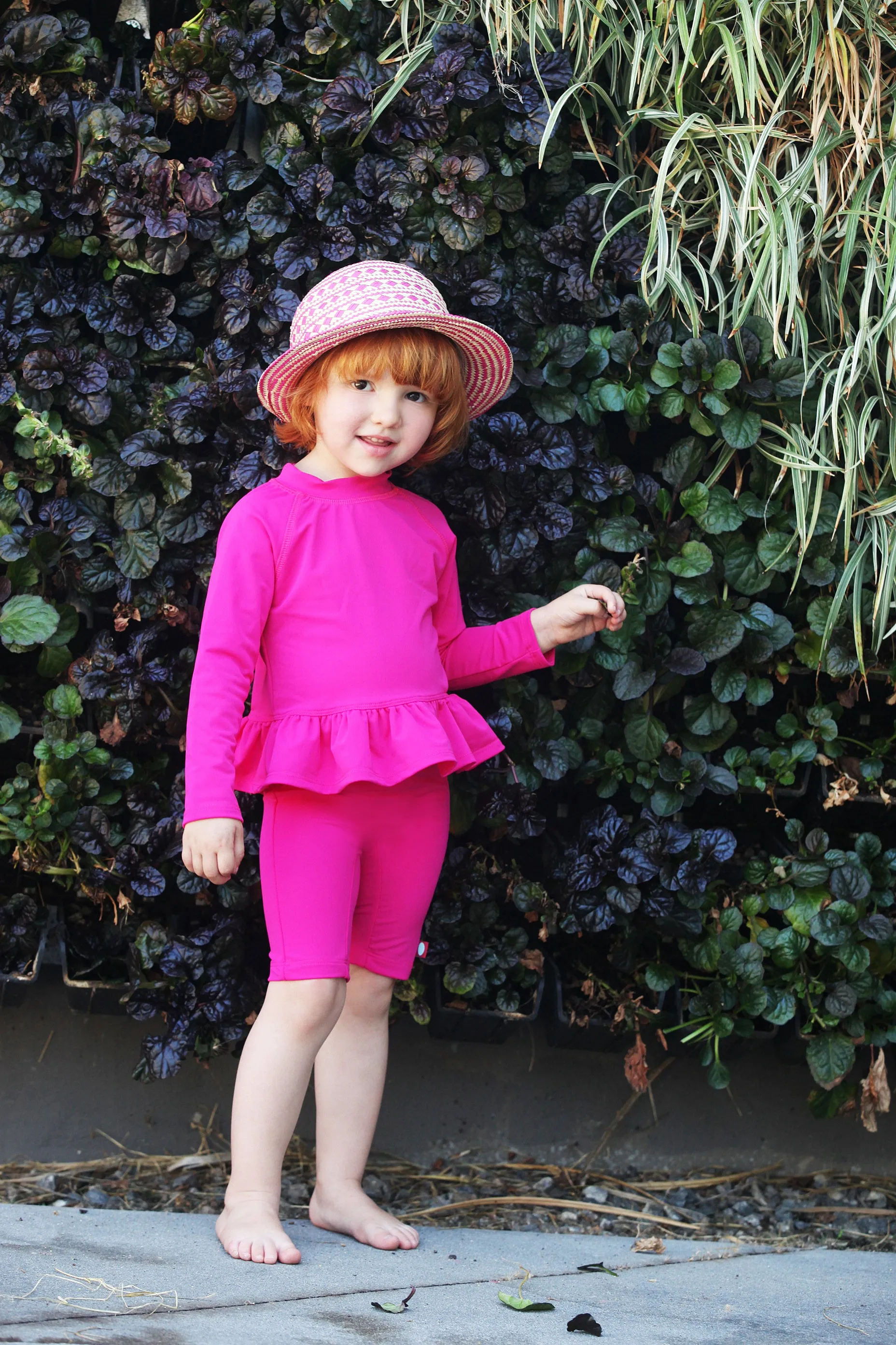 Girls UPF 50  Peplum Long Sleeve Rashguard | Navy