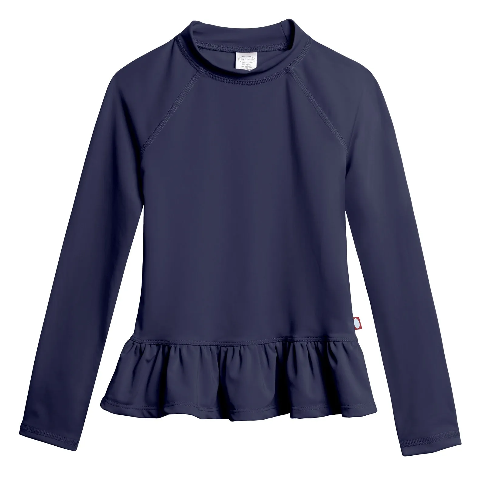Girls UPF 50  Peplum Long Sleeve Rashguard | Navy
