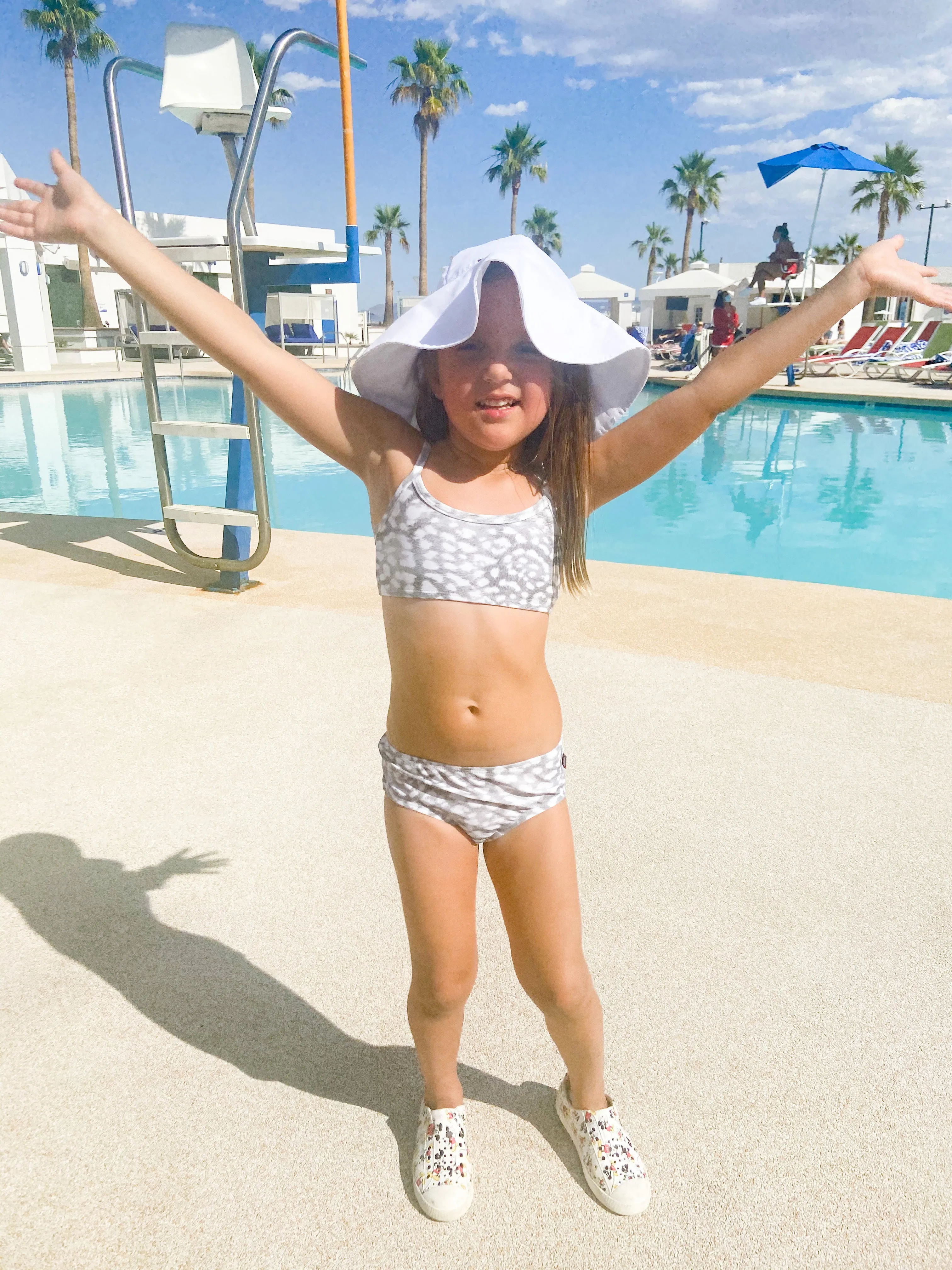 Girls UPF 50  Printed Bikini Swim Top  | Fiesta Print