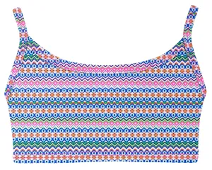 Girls UPF 50  Printed Bikini Swim Top  | Fiesta Print