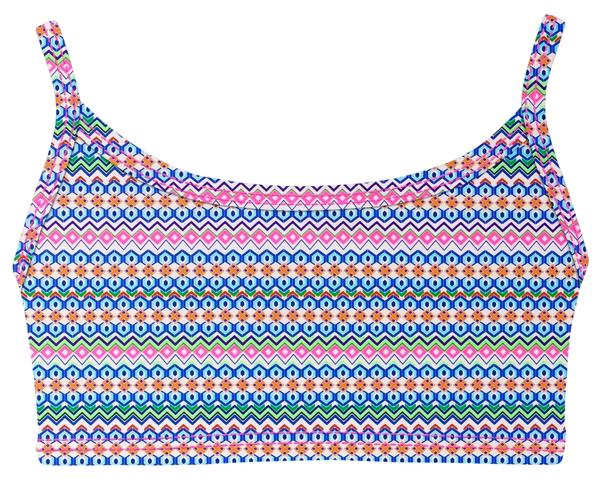 Girls UPF 50  Printed Bikini Swim Top  | Fiesta Print