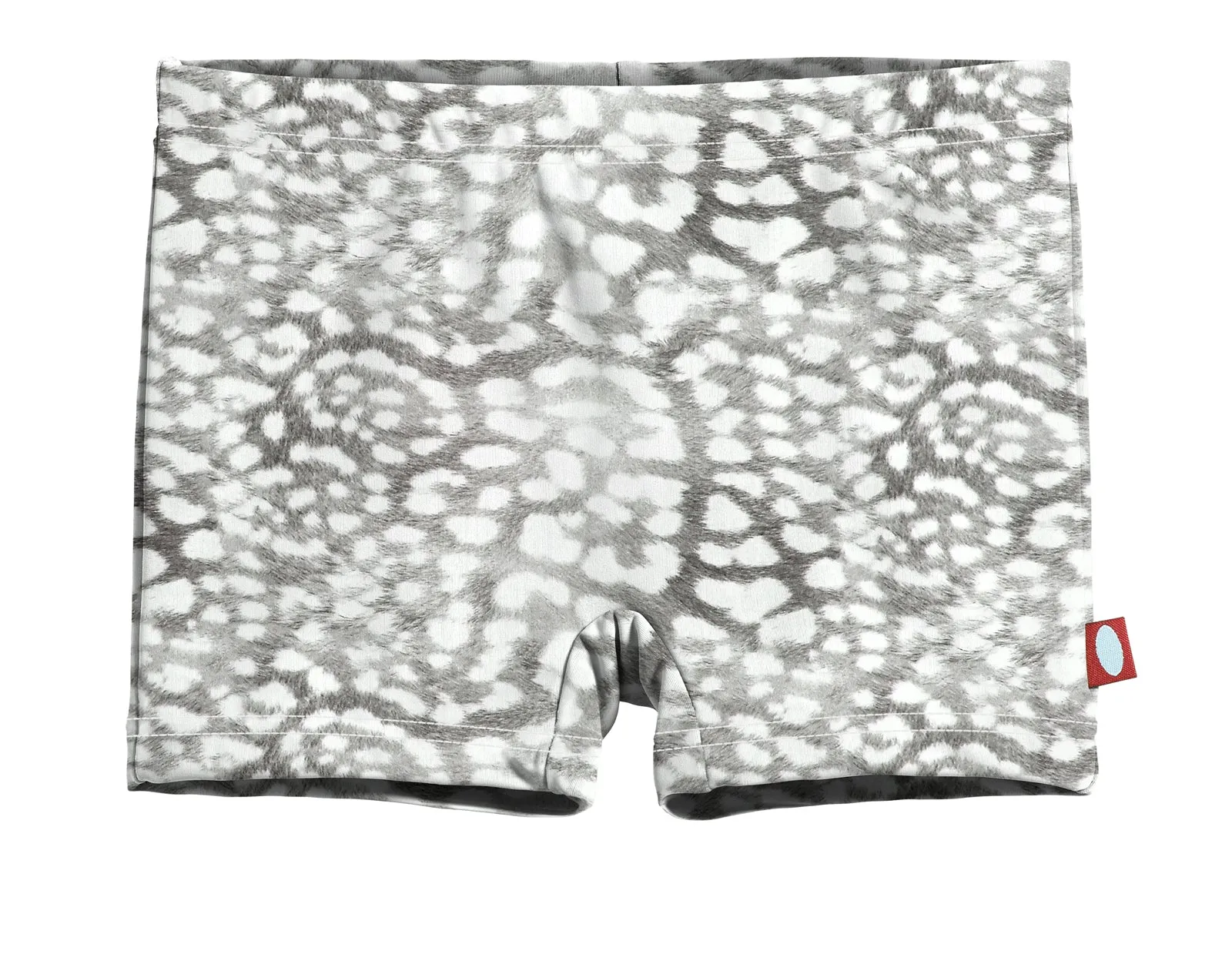 Girls UPF 50  Printed Swim Boy Shorts  | Leopard Monochrome