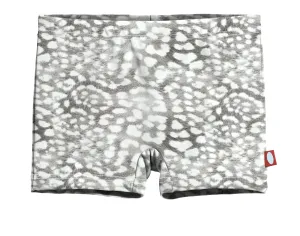Girls UPF 50  Printed Swim Boy Shorts  | Leopard Monochrome