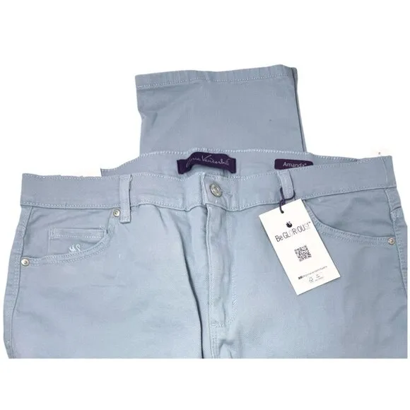 Gloria Vanderbilt Pale Blue Amanda High Rise Straight Leg Jeans Plus Sz 16 W NWT