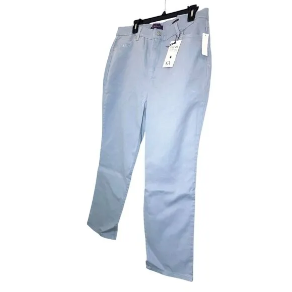 Gloria Vanderbilt Pale Blue Amanda High Rise Straight Leg Jeans Plus Sz 16 W NWT