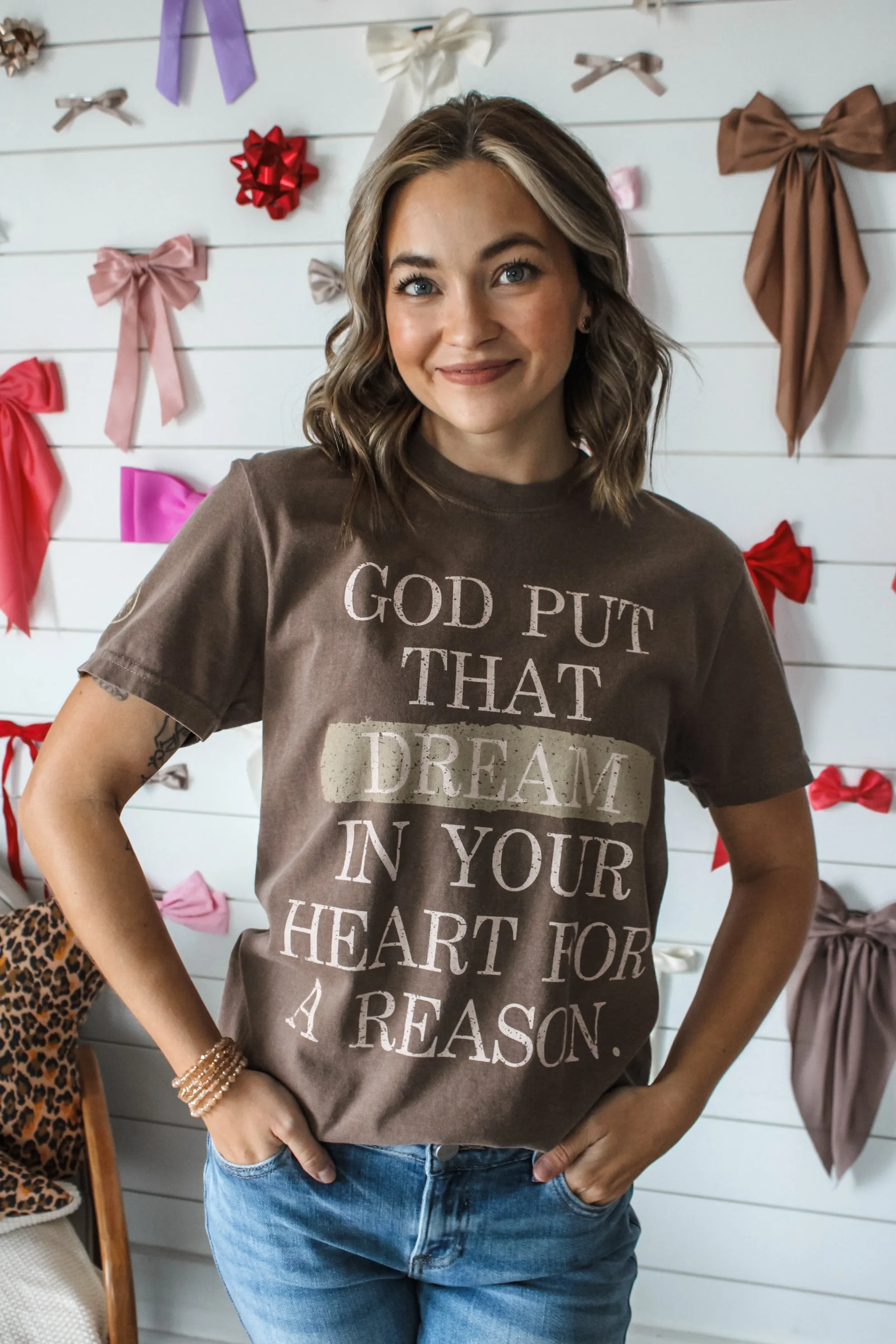 God Put That Dream In Your Heart Graphic Tee • Mocha