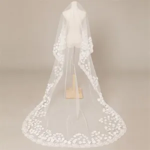 Gorgeous Long  Lace Applique Wedding Veil For Wedding Party, WV0106