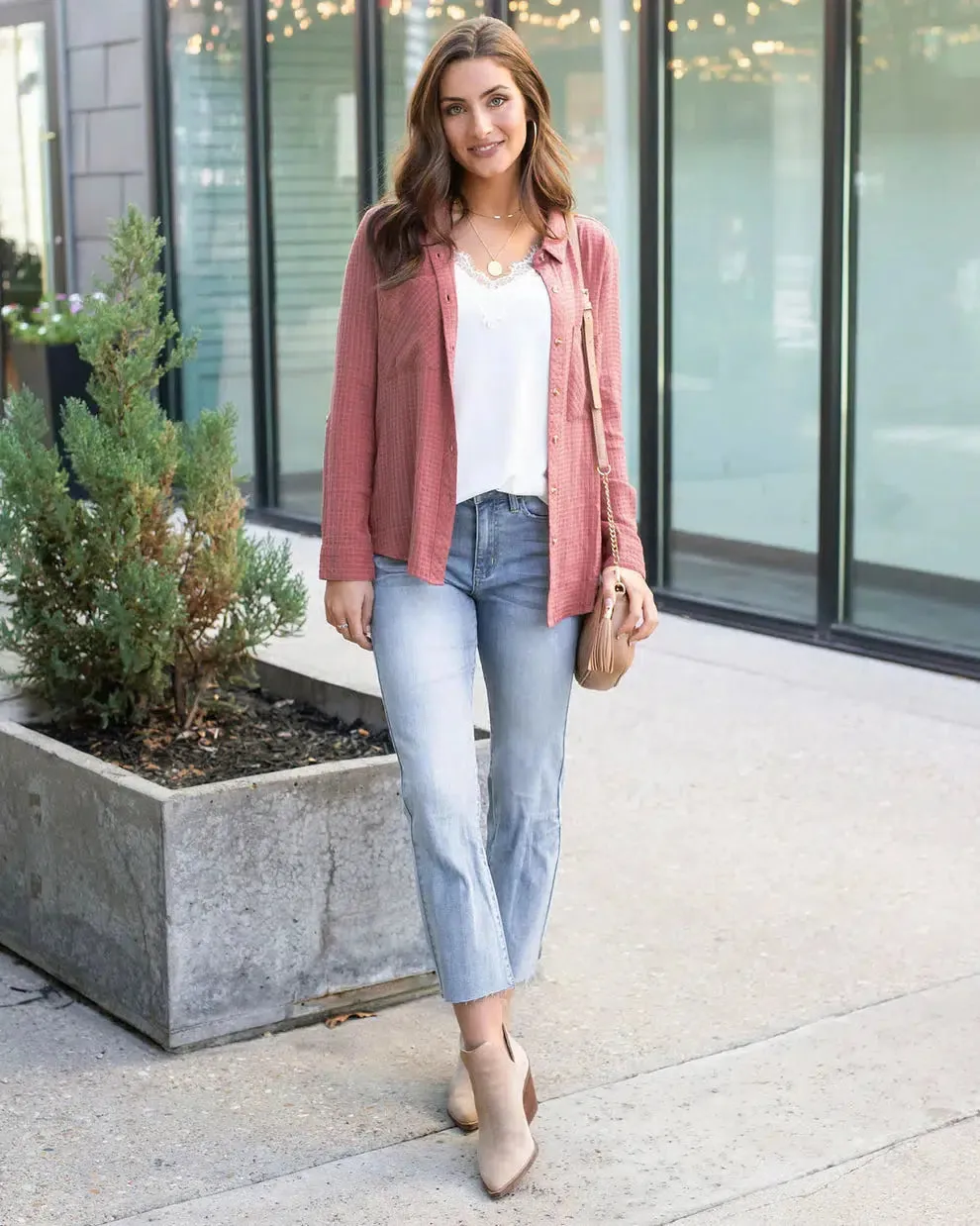 Grace & Lace Mel's Fave Non Distressed Straight Leg Cropped Denim