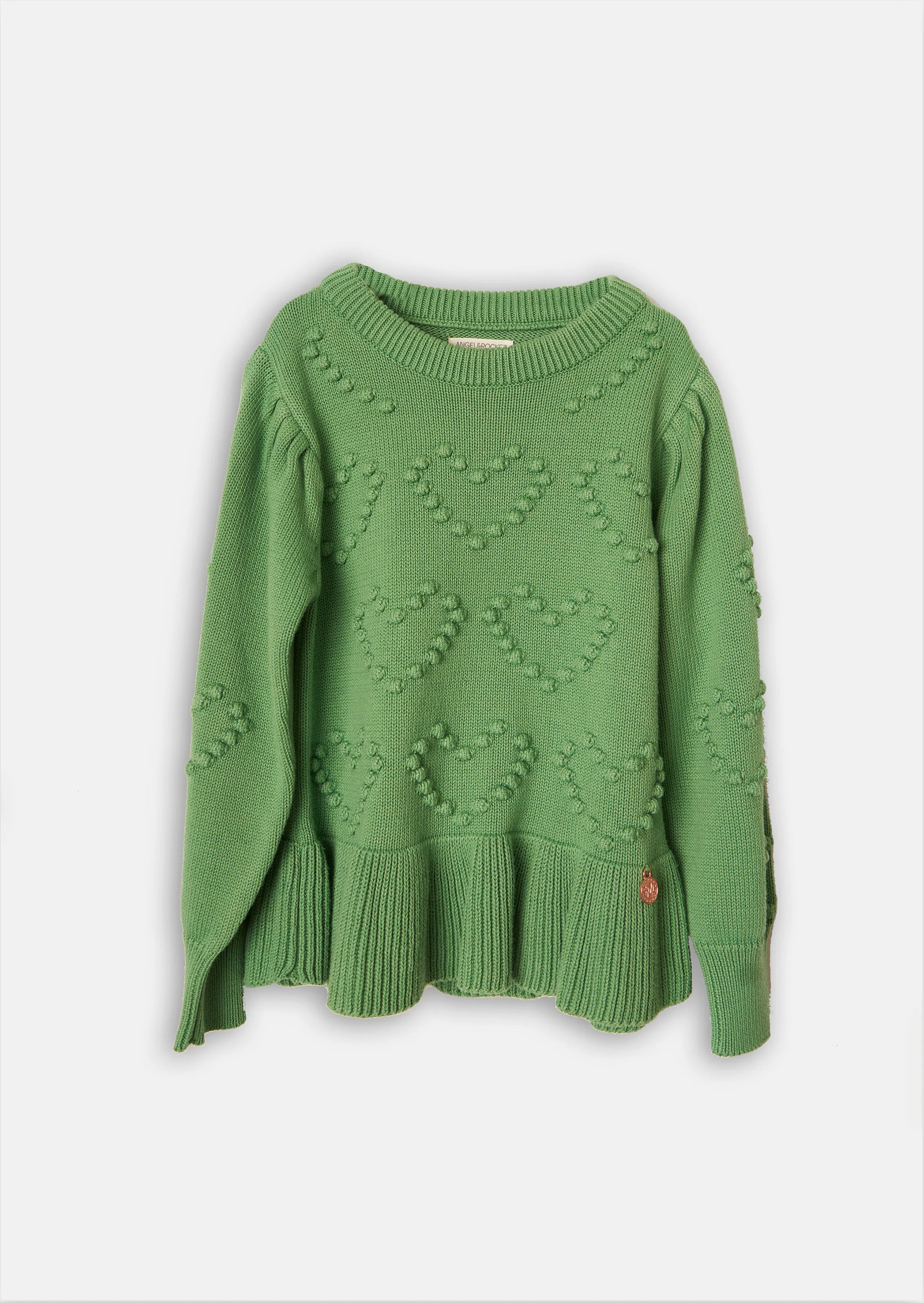 Green Heart Peplum Jumper