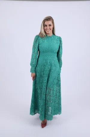 Green Lace long sleeved dress