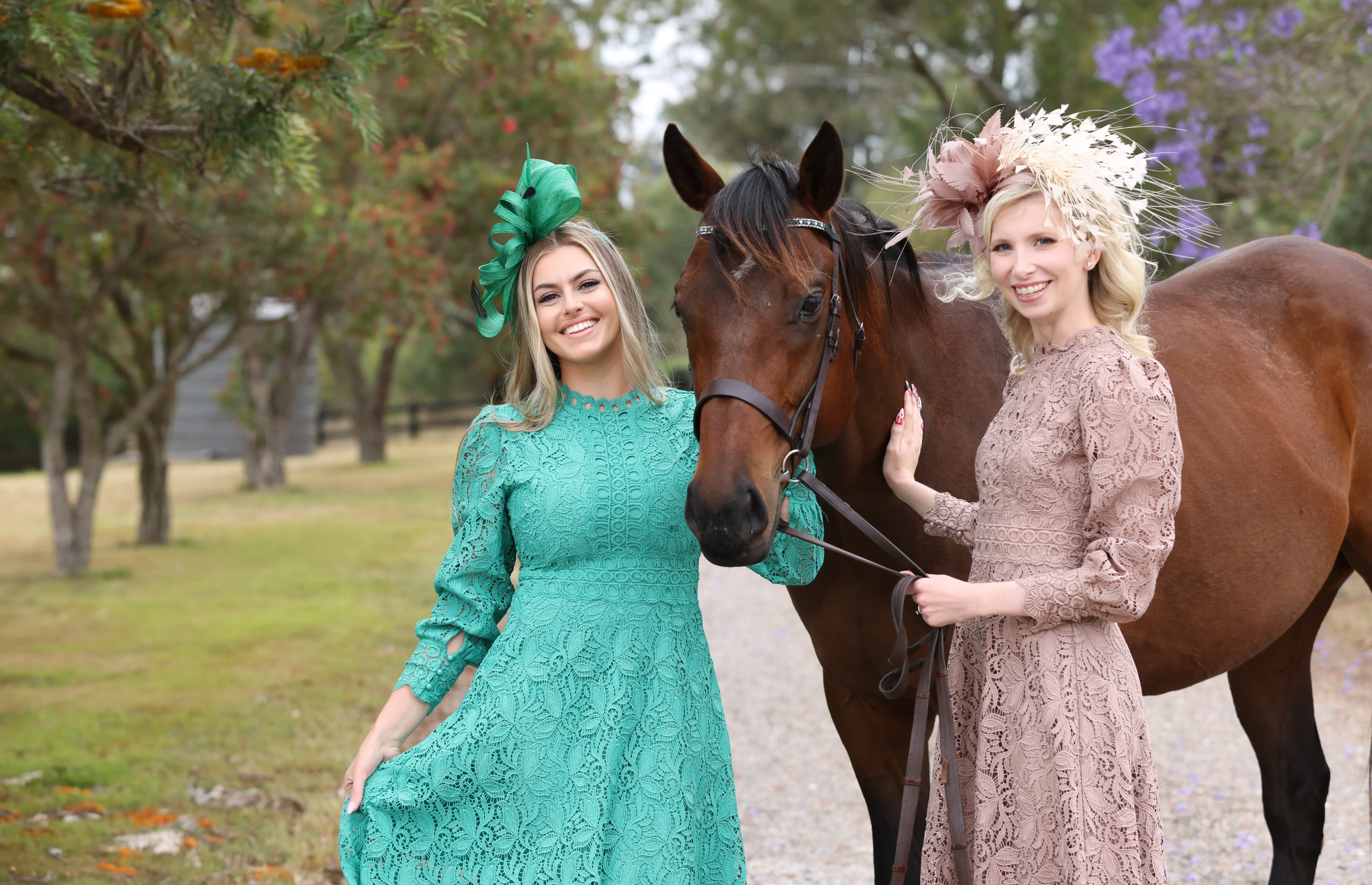 Green Lace long sleeved dress
