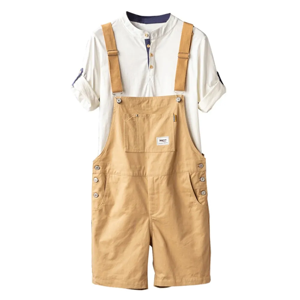 Größer und Cooler Sommertraum Plus-Size Latzhosen in Khaki, Schwarz und Grün
