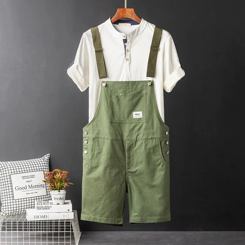 Größer und Cooler Sommertraum Plus-Size Latzhosen in Khaki, Schwarz und Grün