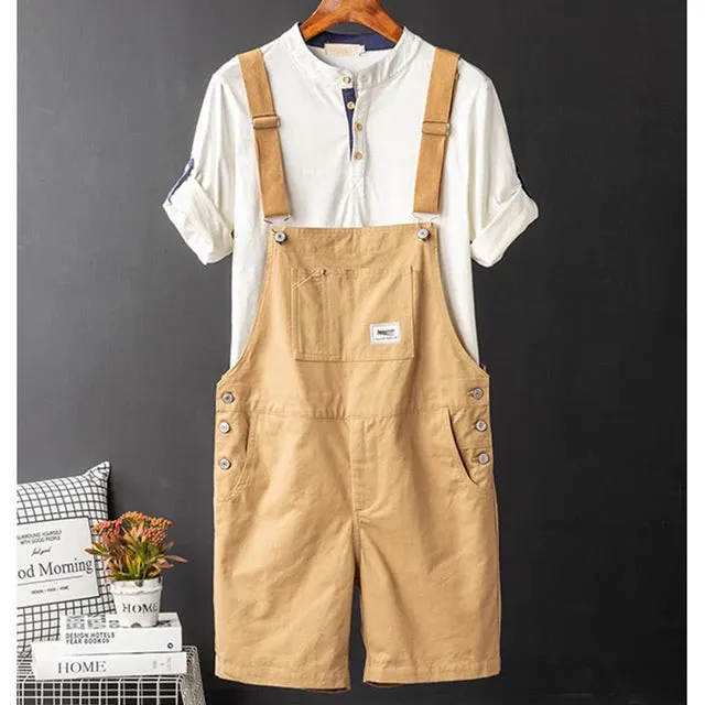 Größer und Cooler Sommertraum Plus-Size Latzhosen in Khaki, Schwarz und Grün