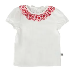 Greta Embroidered Collar Top
