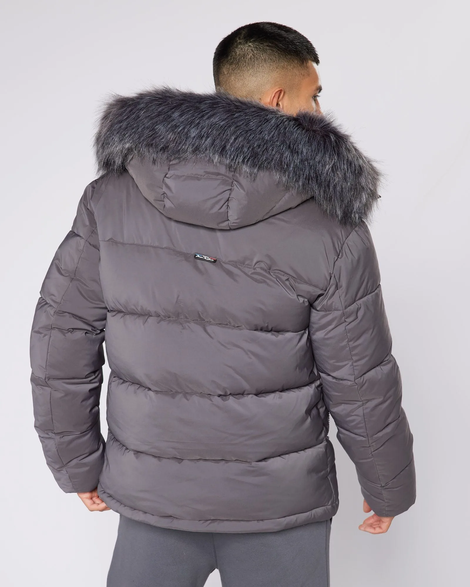 Grey OG Badge Puffer Jacket