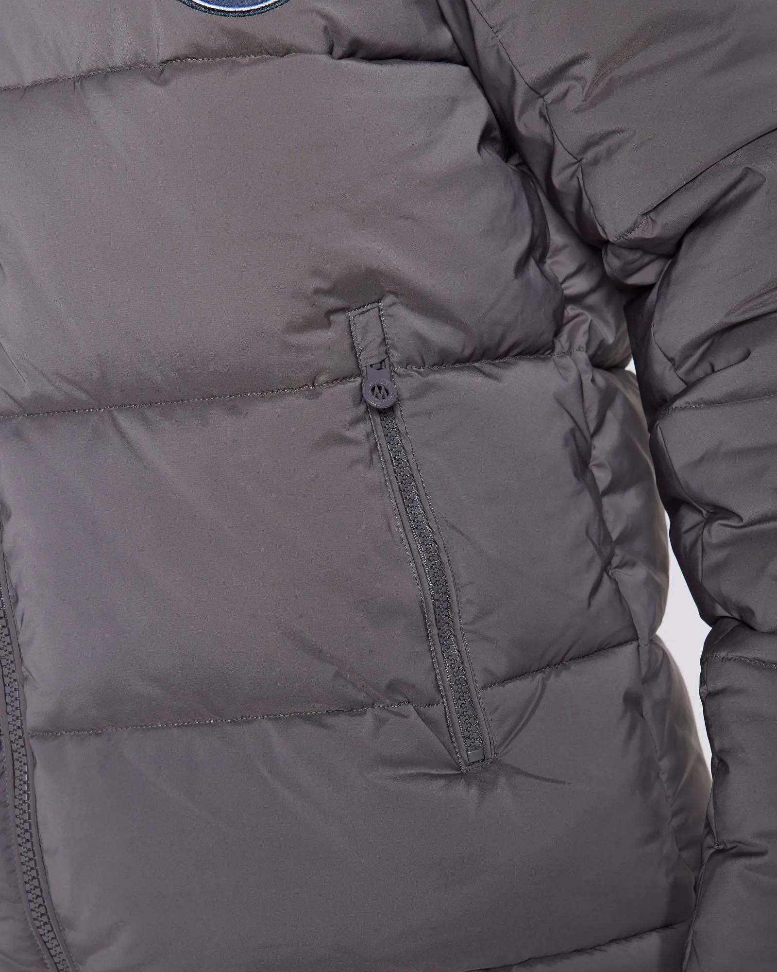 Grey OG Badge Puffer Jacket