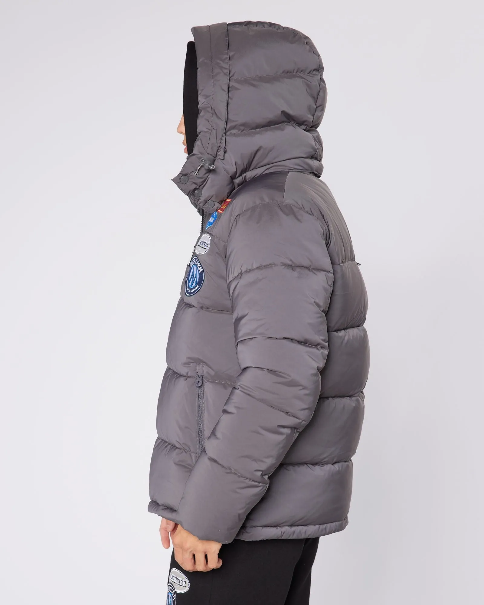 Grey OG Badge Puffer Jacket